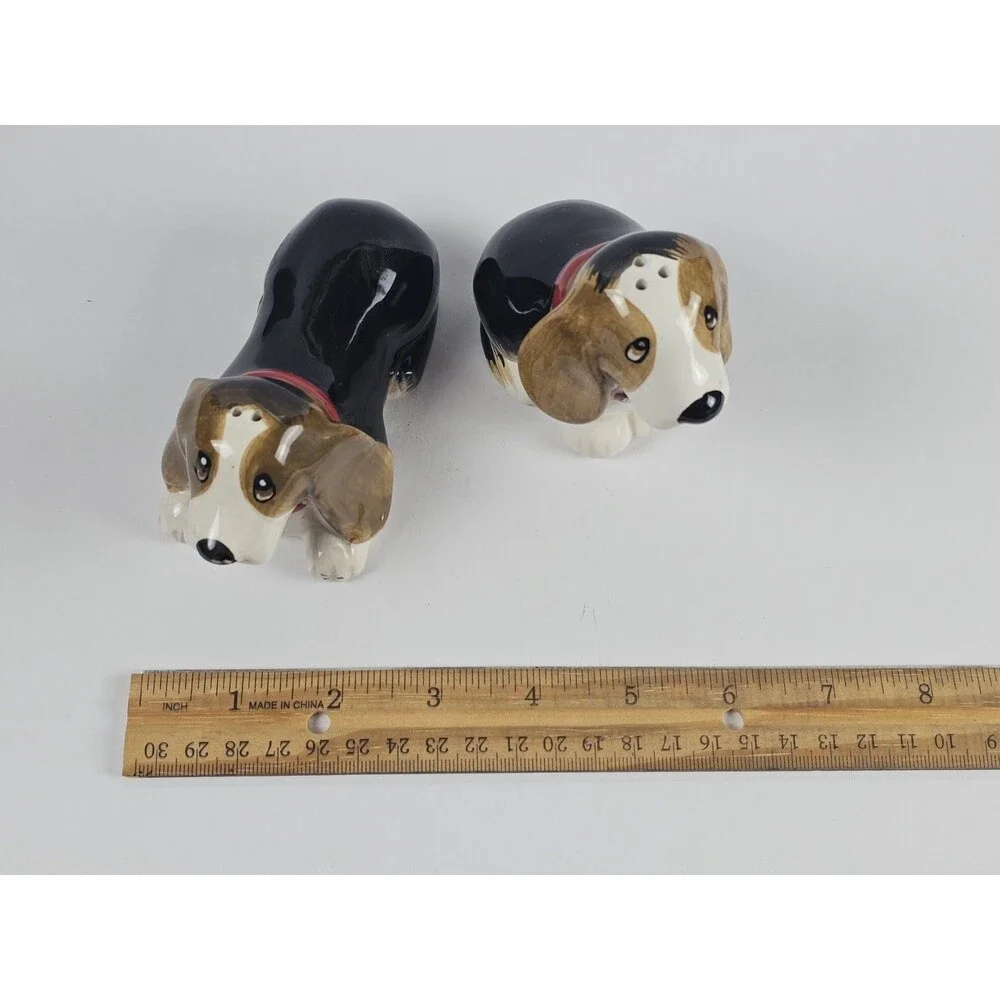 Pioneer Woman Charlie & Walter Basset Hound Dog Ceramic Salt and Pepper Shakers